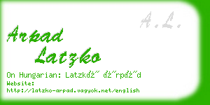 arpad latzko business card